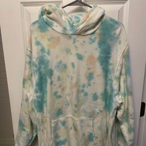 Aerie Oversized Distressed Tie Dye Hoodie